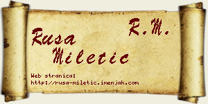Rusa Miletić vizit kartica